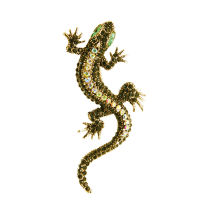 hang qiao shop   Faux Crystals Badges Lizard Gecko Brooch Women Jewelry Trinket Ladies Vintage