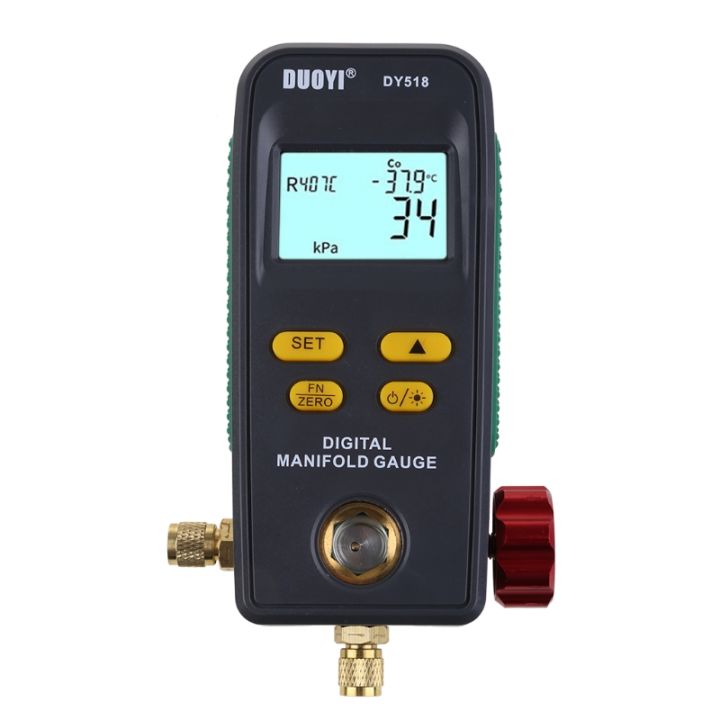 เครื่องทำความเย็น-digital-manifold-gauge-อุณหภูมิความดัน-electronic-manometer-gauge-tester-dy518-car-air-conditioner