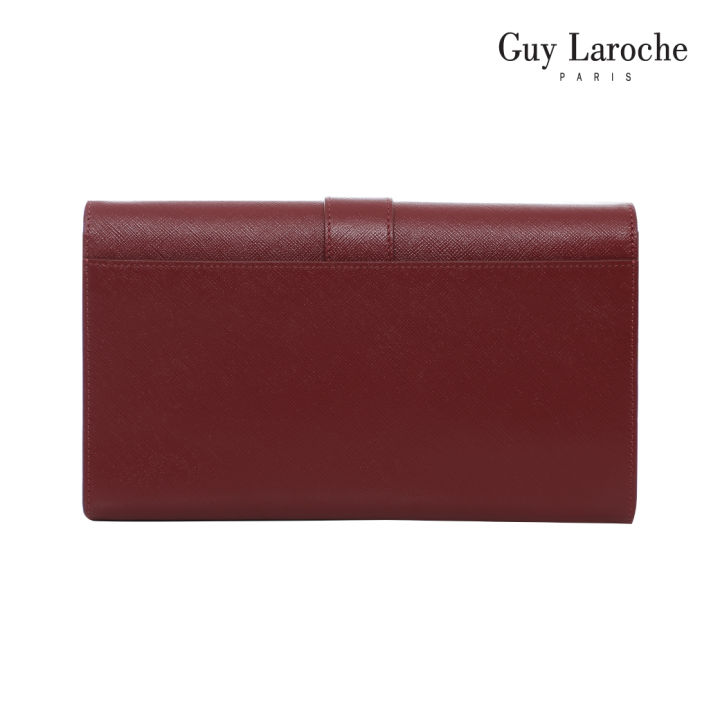 guy-laroche-กระเป๋าสะพายสตรี-รุ่น-classic-iii-สีแดง-หนังอัดลาย