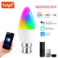 E26E27B22 Tuya Smart Wifi LED Light Bulb Dimmable 5W Light Lamp RGB+Warm White+White Voice Control Work with Alexa Home