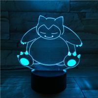 【❖New Hot❖】 li62292595258181 Snorlax โคมไฟตั้งโต๊ะตกแต่ง Usb ห้องนอนเซ็นเซอร์สัมผัส Rgb ไฟกลางคืนเด็กเด็กเด็กการ์ตูนของเล่นเกมไฟ Led โปเกมอน