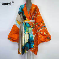 [COD]2022 WINYI ซัมเมอร์บีชสวมชุดว่ายน้ำปก Kaftan หวานเลดี้ Boho คาร์ดิแกนตะเข็บตนเองเข็มขัดเซ็กซี่วันหยุดแขนยาวกิโมโน