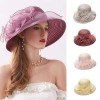 【CW】 Hats Wide Brim Cap Fashion Church Wedding Beach Organza