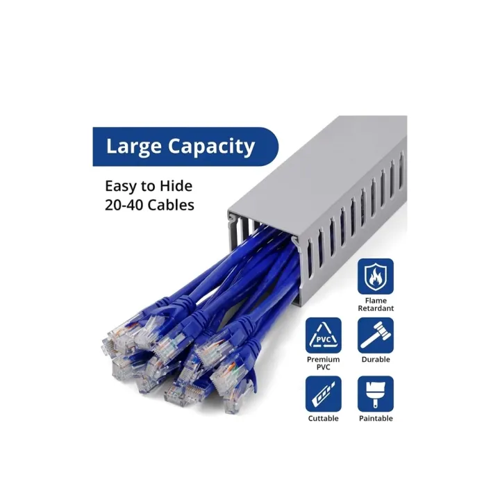 100cm 80mmx80mm PVC Cable Tray Duct Slotted PVC Industrial