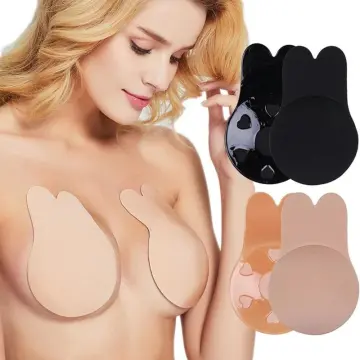SG Seller) 2 Pairs Strapless Invisible Bra Wireless Lift Up Nipple Cover  Self Adhesive Bra Silicone Reusable Sticky Breast Nipple Tap Kawaii Rabbit  Bra Pads