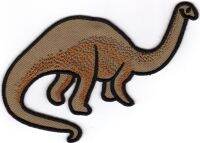 iron on patch Embroidery brontosaurus Dinosaur 11x8 cm บรอนโตซอรัส  ไดโนเสาร์ เสื้อเร็กซ์  ตัวรีด เย็บติดผ้าประเทศไทย โลโก้ปัก มีกาวสำหรับรีด ตกแต่งเสื้อผ้า