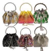 2023 party bag 2022 New Multi Colors Fashion Luxury Sparkling Bling Rhinestone Ladies Purse Bucket Party Evening Bagh For Womens