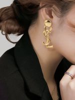 Vivienne Westwood Metal letter light luxury high-end earrings European and American exaggerated fashion personality earrings celebrity temperament big-name earrings for women