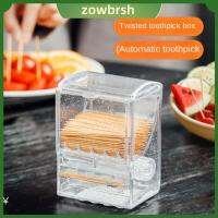 ZOWBRSH 1/2pcs พลาสติกทำจากพลาสติก เครื่องจ่ายไม้จิ้มฟัน 4.12.92.2นิ้ว สีโปร่งใสโปร่งใส กล่องไม้จิ้มฟันโรตารี่ ง่ายต่อการใช้ ที่ใส่ไม้จิ้มฟันอัตโนมัติ อุปกรณ์สำหรับห้องครัว