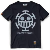 เสื้อวันพีช One piece LAW OP-886-BS ดำเงิน