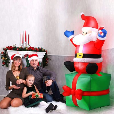 ของแท้คุณภาพสูงซานตาคลอสโคมไฟตกแต่งด้วยกล่องของขวัญสำหรับใช้ในสวนวันหยุดเทศกาลเทศกาลคริสต์มาส