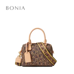 Buy BONIA Dark Brown Monogram Zoey Satchel Bag 2023 Online