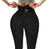 【CC】 Stretch Leggings Hollow Out Gym Length Pants Patchwork Bottoms Push Up