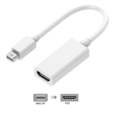 Mini DP ke adaptor kompatibel HDMI tampilan Mini port ke konverter kabel 1080P 4K TV untuk PC komputer MAC