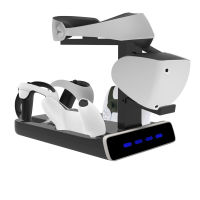 Miimall เครื่องชาร์จคอนโทรลเลอร์ Xbox PSVR2พร้อมไฟ LED ขาตั้งอุปกรณ์เล่นเกมแสดง PSVR2ของคุณสามารถชาร์จได้กับที่ชาร์จตัวควบคุม PS5ที่จับ VR2เพลย์สเตชันสายชาร์จที่ชาร์จที่นั่ง