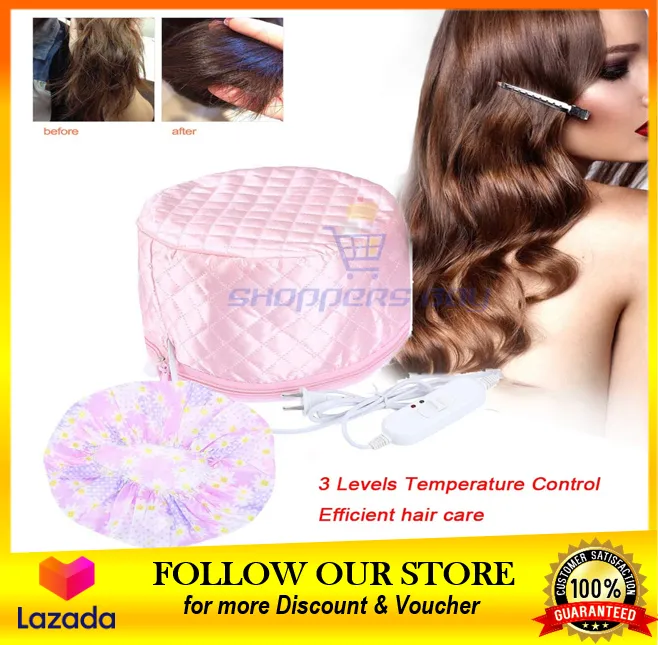 ShoppersBay] PRETTY SEE Hair Steamer Cap Beauty Steamer Nourishing Hat Hair  Thermal Treatment Cap with 3