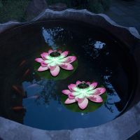 ◈❏▨ Exterior Plants Decor Floating Lotus Pads Flower Lights Solar Candles Pond Decor