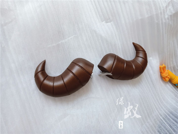 new-game-arknights-liskarm-croissant-cosplay-horns-head-clip-headwear-hairwear-cosplay-props-accessories-hair-clip-halloween