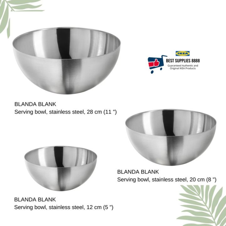 BLANDA BLANK Serving bowl, stainless steel, Height: 5 Diameter: 11 - IKEA