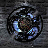 Dungeon Master Dragon LED Lighting Wall Art Martial Art Dragon Wall Light with Lumionus Vinyl Record Clock Vinyl Light