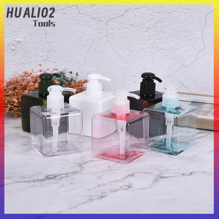 huali02ขวดโลชั่นมล-สี่เหลี่ยม250ขวดพลาสติกขวดสำหรับใส่โฟมล้างหน้าแชมพู