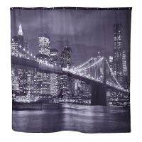 2021 Original Shower Curtain City Night View Pattern Waterproof Polyester Bathing Shower Curtain Bathroom Decorate 1.8m X 1.8m