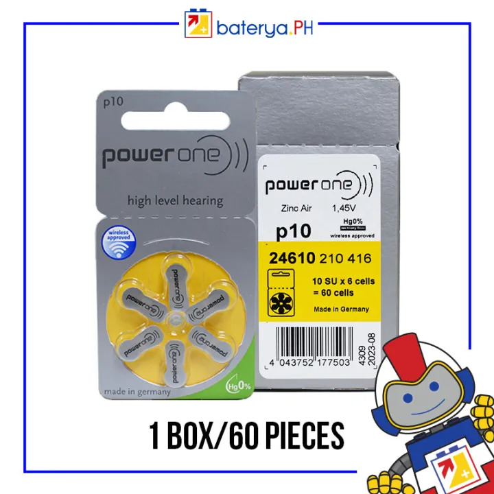 Hearing Aid Battery P10 Zinc Air (1 Box) 1.45V P10 ZA10 B0104, B20PA