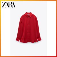 Zara เสื้อเชิ้ต ผ้าซาติน ผ้าไหม สําหรับผู้หญิงTH