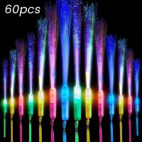 60 PCS Fiber Optic Wands Glow Wands For Kids Birthday Party Wedding Halloween Christmas