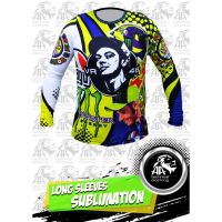 [In stock] 2023 design Fully Sublimated Long Sleeves for Men "Valentino Rossi Yellow"，Contact the seller for personalized customization of the name