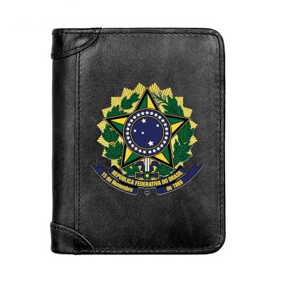 （Layor wallet）  República Federativa ทำบราซิลปกหนังแท้ผู้ชายกระเป๋าสตางค์กระเป๋าคลาสสิกบางผู้ถือบัตรชายกระเป๋าเหรียญสั้น