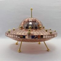 Rose gold Disco Ball UFO Decoration Room Decor Aesthetic Halloween Decoration UFO Disco Decor Decoration Maison Space World Boho Decor