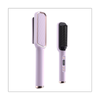 2-In-1 Electric Hair Straightening Multifunctional Comb Curling Iron Styler with LCD Display Straight Comb