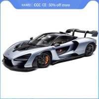 รถจำลองของเล่นโมเดลรถสปอร์ตรถ Mclaren Senna ทำจากอัลลอยด์แบบหล่อจากโลหะ1/32คันพร้อมไฟเสียงรถดึงกลับด้านสำหรับเด็ก