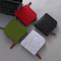 ♚ 1Pc Retro Wool Felt Bag Solid Color Mini Coin Purse Cheap Men Women Wallet Change Bag Key Credit Card Holder 100 mmx110 mm