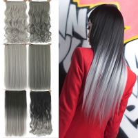 Soowee Black To Gray Ombre Curly Synthetic Hair Clip In Hair Extensions Hairpiece  Clip-in One Piece Hair Accessories for Women Wig  Hair Extensions