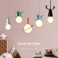 Modern Minimalist Creative Planet Macaron Color Chandelier Living Room Bar Coffee Shop Window Lamps