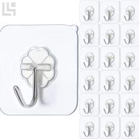 LZ Adhesive Hooks Kitchen Wall Hooks Heavy Duty 33lb(Max) Nail Free Sticky Hangers with Stainless Hooks Multi-use scenarios Adhesives Tape