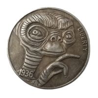 【CC】☂☜  America 1936 Coin Alien and Bison Pattern Commemorative Collection Crafts Souvenirs Ornament