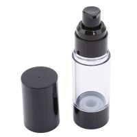 High Quality Plastic Portable Airless Bottle Cosmetic Treatment Pump Travel Empty Container Perfume Bottle Black Cap