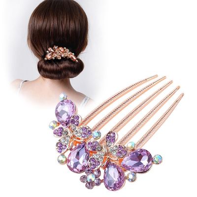 Korean color rhinestone hair accessories new butterfly hair comb fashion accessories