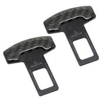 ﺴ℡ 2 Pcs Safety Belt Buckles Real Carbon Fiber Car Seat Safty Belt Alarm Canceler Stopper safety belt stopper safety belt cover