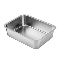 Stainless Steel Litter Box for cat and Rabbit Odor Control Non Stick Smooth Surface Easy to Clean Never Bend Rust Proof