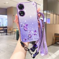 OPPO เคสใส่โทรศัพท์แบบปลอกซิลิโคน A78 4G / OPPO A78 5G /A58 4G A98 5G / A78 Nfc/ A58 OPPOA78ไล่ระดับสี NFC ชุบด้วยไฟฟ้าด้วยสายคาดที่คล้อง