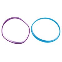 2pcs Fashion Silicone Rubber Elasticity Wristband Wrist Band Cuff Bracelet Bangle - Sky Blue &amp; Purple