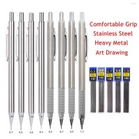 ❅ Metal Mechanical Pencils Set with Lead Refills Drafting Automatic Pencil 0.3 0.5 0.7 0.9 1.3 2.0mm 2B HB For Art Supplie