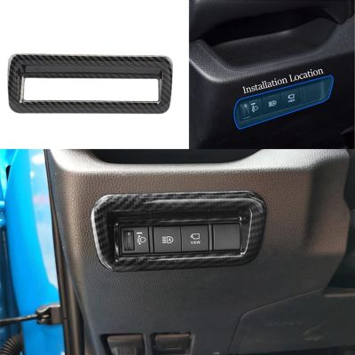 For Toyota RAV4 Headlight Switch Button Frame Cover Trim for Toyota RAV4 2019 2020 2021 2022, ABS Carbon Fiber