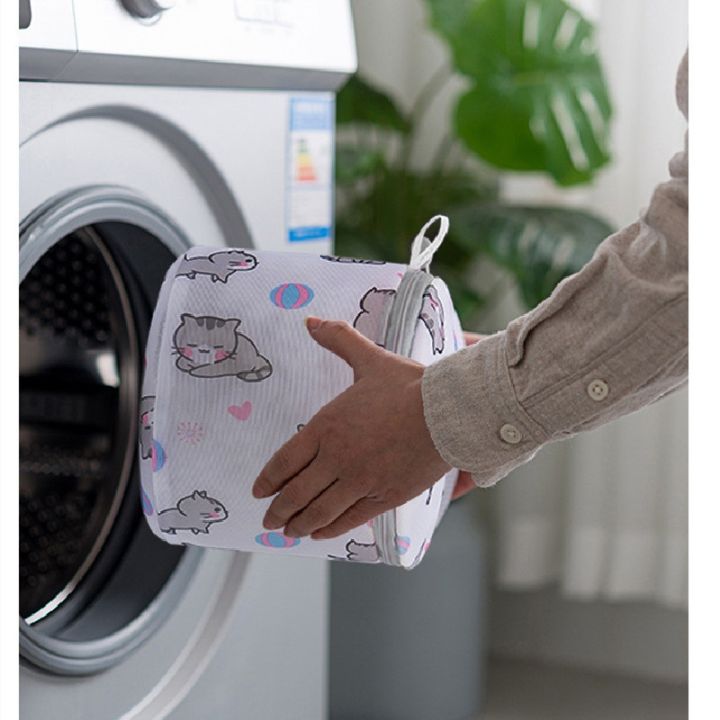 yf-cartoon-cat-printing-laundry-bag-for-washing-machines-lingerie-wash-bags-foldable-dirty-clothes-bra-underwear-basket