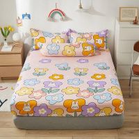 Bonenjoy Bed Sheet With Elastic Queen King Size Mattress Cover For Kids Flower Pattern Childrens Fitted Sheets(No Pillowcase)