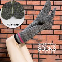 Non-Slip Breathable Yoga Socks Women Fitness Pilates Socks Sweat-absorption Running Long Sports Socks for Ballet Dance Workout